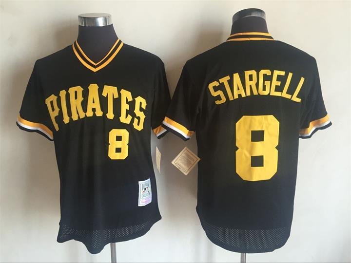 2017 MLB Pittsburgh Pirates #8 Willie Stargell Black Throwback Jerseys